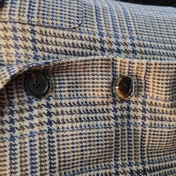 Talbots lambswool blazer green grey herringbone size 12P  blazer made in USA - Picture 6 of 13